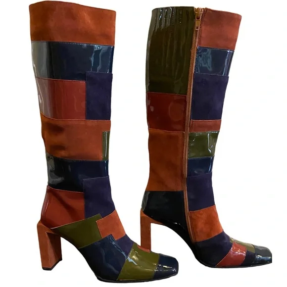 JEFFREY CAMPBELL Lightspeed Patchwork Boots